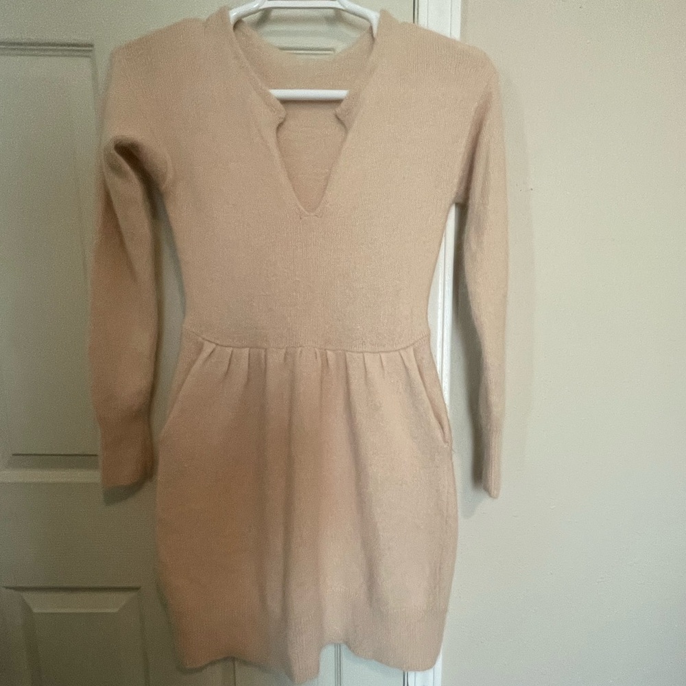 Moda International Beige Long Sleeve Babydoll Dress/Tunic